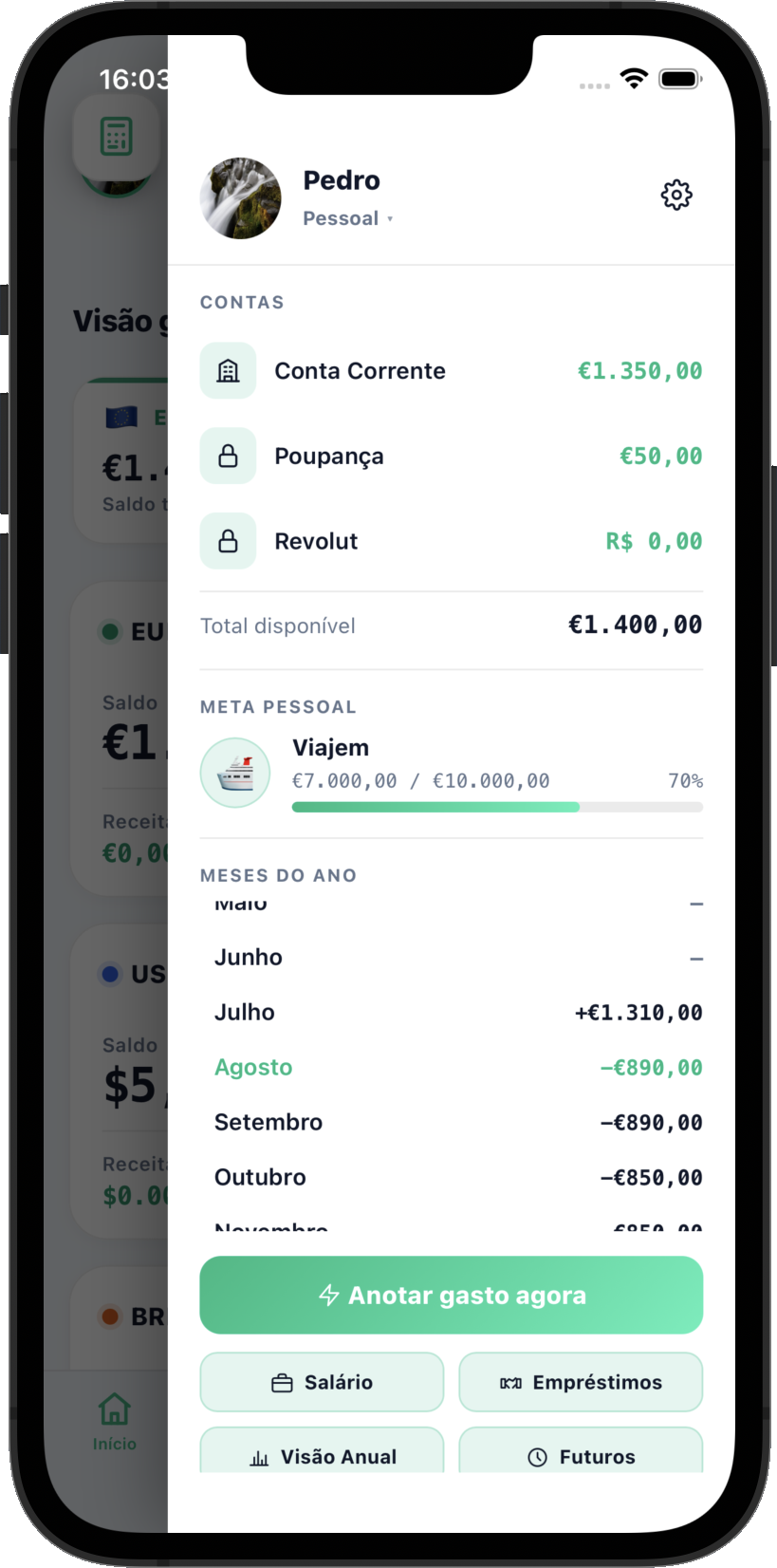 Menu rápido